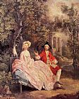 Gainsborough Paintings - Conversation in a Park by Thomas Gainsborough